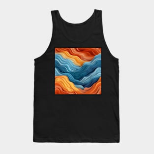 Abstract Orange And Blue Tank Top